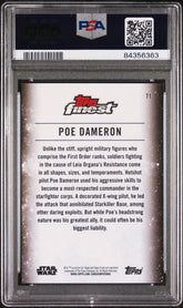 2018 Finest Star Wars Poe Dameron #71 Red Refractor #4/5 PSA 8